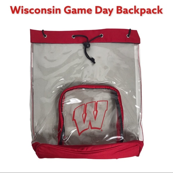 NWT Wisconsin Game Day Clear Backpack - Picture 1 of 10